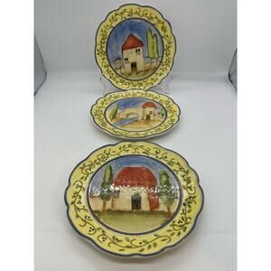 American Atelier Tuscany Village Set of 3 Salad Plates 8 1/2"